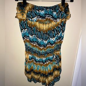 Multicolor casual tube top romper